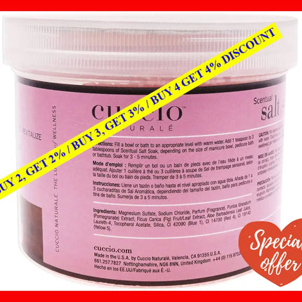 Luxury Spa Scentual Salt Soak - Pomegranate And Fig By Cuccio Naturale For Unisex 29 Oz Bath