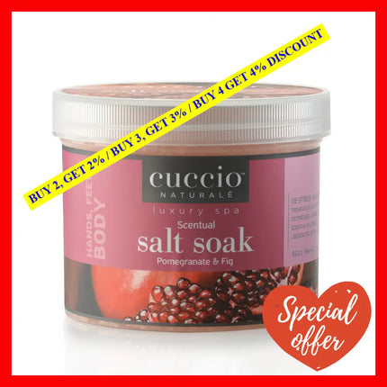 Luxury Spa Scentual Salt Soak - Pomegranate And Fig By Cuccio Naturale For Unisex 29 Oz Bath