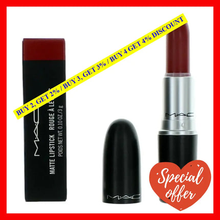 Mac Matte Lipstick By.10 Oz - 612 Russian Red