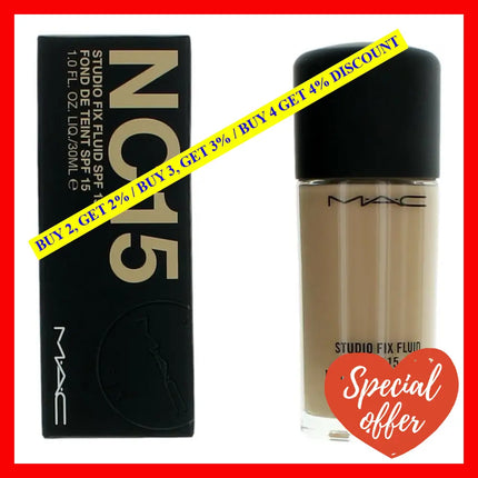 Mac Studio Fix Fluid Spf15 By 1 Oz Foundation - Nc15