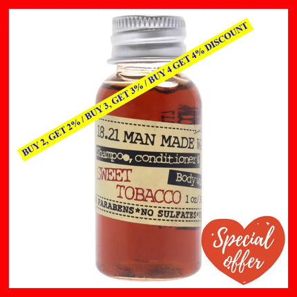Man Made Wash - Sweet Tobacco By 18.21 For Men 1 Oz 3-In-1 Shampoo Conditioner And Body