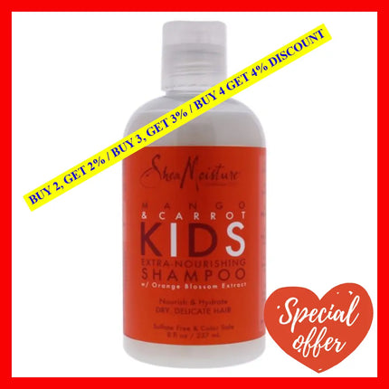 Mango & Carrot Kids Extra-Nourishing Shampoo By Shea Moisture For - 8 Oz