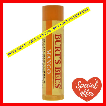 Mango Moisturizing Lip Balm By Burts Bees For Unisex - 0.15 Oz