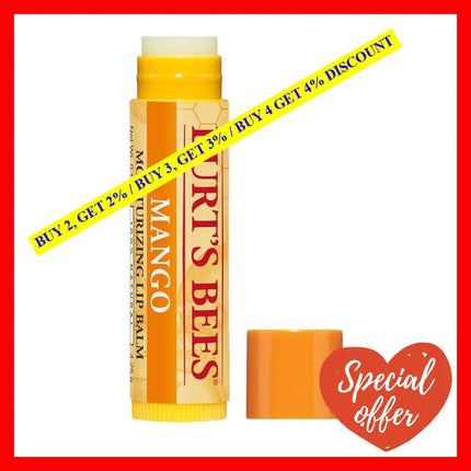 Mango Moisturizing Lip Balm Twin Pack By Burts Bees For Unisex - 2 X 0.15 Oz