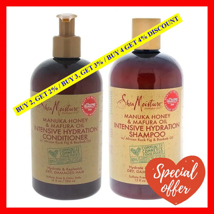 Manuka Honey And Mafura Oil Intensive Hydration Kit By Shea Moisture For Unisex - 2 Pc 13Oz Shampoo