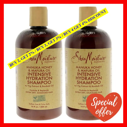 Manuka Honey & Mafura Oil Intensive Hydration Shampoo - Pack Of 2 By Shea Moisture For Unisex 13 Oz