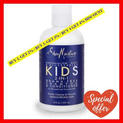 Marshmallow Root And Blueberries Kids 2-In-1 Shampoo Conditioner By Shea Moisture For - 8 Oz