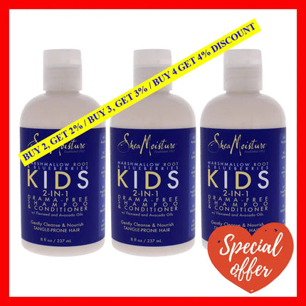 Marshmallow Root And Blueberries Kids 2-In-1 Shampoo Conditioner By Shea Moisture For - 8 Oz Pack