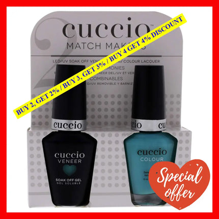 Match Makers Set - Aquaholic By Cuccio Colour For Women 2 Pc 0.44Oz Veneer Soak Of Gel Nail Polish