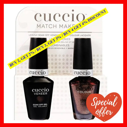 Match Makers Set - Brownie Points By Cuccio Colour For Women 2 Pc 0.44Oz Veneer Soak Of Gel Nail