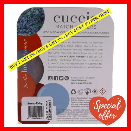 Match Makers Set - Mercury Rising By Cuccio Colour For Women 2 Pc 0.44Oz Veneer Soak Of Gel Nail