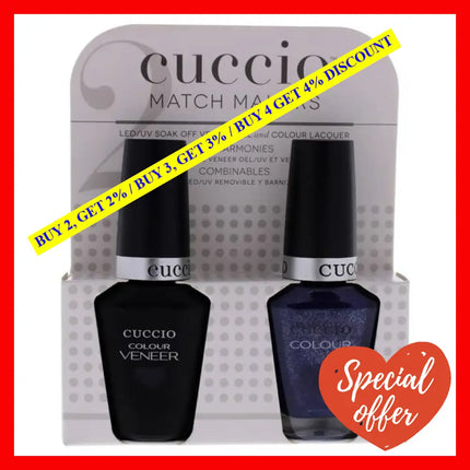 Match Makers Set - Purple Rain In Spain By Cuccio Colour For Women 2 Pc 0.44Oz Veneer Soak Of Gel