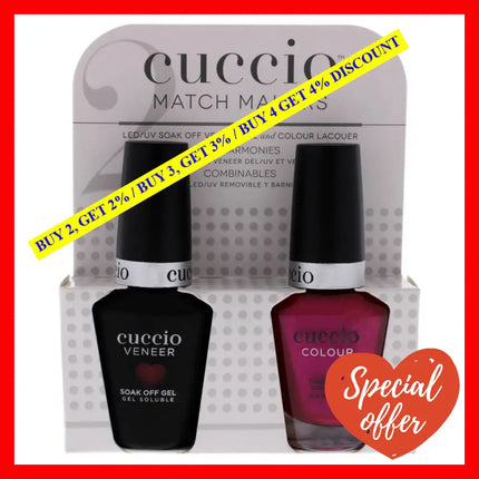 Match Makers Set - Red Lights In Amsterdam By Cuccio Colour For Women 2 Pc 0.44Oz Veneer Soak Of