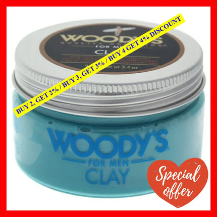 Matte Finish Clay By Woodys For Men - 3.4 Oz Styling