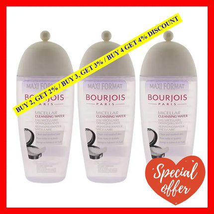 Maxi Format Micellar Cleansing Water By Bourjois For Women - 8.4 Oz Pack Of 3