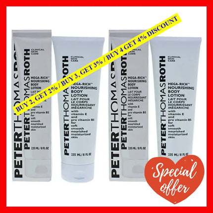 Mega-Rich Body Lotion By Peter Thomas Roth For Unisex - 8 Oz Pack Of 2