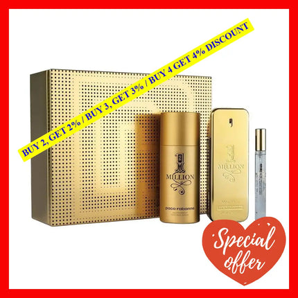 Men’s Perfume Set 1 Million Paco Rabanne (3 Pcs)