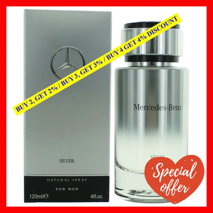 Mercedes Benz Silver By 4 Oz Eau De Toilette Spray For Men