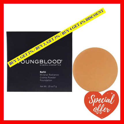 Mineral Radiance Creme Powder Foundation - Tawnee By Youngblood For Women 0.25 Oz Foundation(Refill)