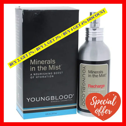 Minerals In The Mist - Recharge By Youngblood For Women 4 Oz Face