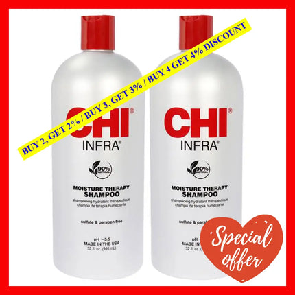 Moisture Therapy Infra Shampoo By Chi For Unisex - 32 Oz Pack Of 2