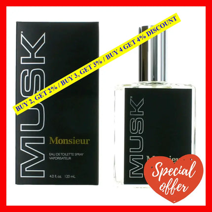 Monsieur Musk By Dana 4 Oz Eau De Toilette Spray For Men