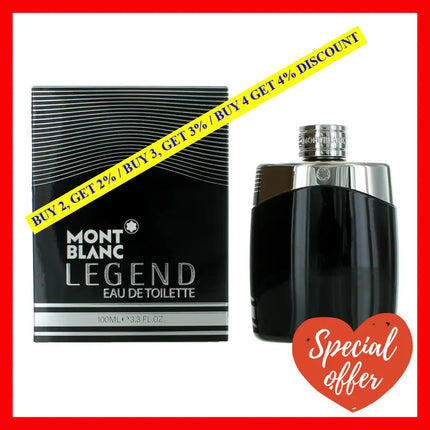 Mont Blanc Legend By 3.3 Oz Eau De Toilette Spray For Men