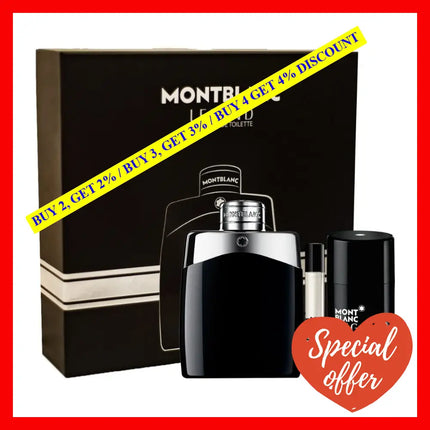 Mont Blanc Legend Set Eau De Toilette For Men Spray0.25 Oz / 7 Ml Spray2.5 74 Deodorant Stick