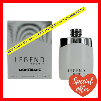 Mont Blanc Legend Spirit By 3.3 Oz Eau De Toilette Spray For Men