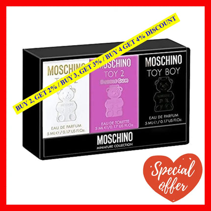 Moschino 3 Pcs Toy Mini Set: Boy 5 Ml Eau De Parfum + 2 Bubble Gum Toilette