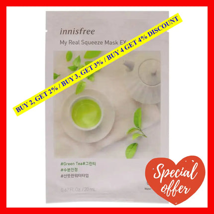 My Real Squeeze Mask - Green Tea By Innisfree For Unisex 0.67 Oz