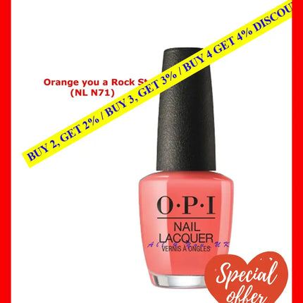 Nail Lacquer - Nl N71 Orange You A Rock Star By Opi For Women 0.5 Oz Polish