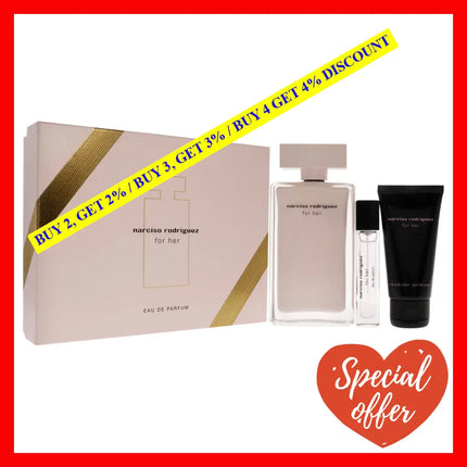 Narciso Rodriguez By For Women - 3 Pc Gift Set 3.3Oz Edp Spray 10Ml 1.6Oz Body Lotion