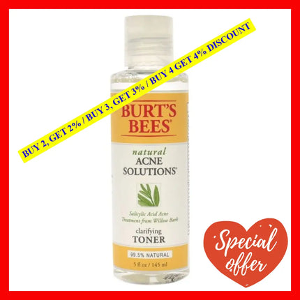 Natural Acne Solutions Clarifying Toner By Burts Bees For Unisex - 5 Oz