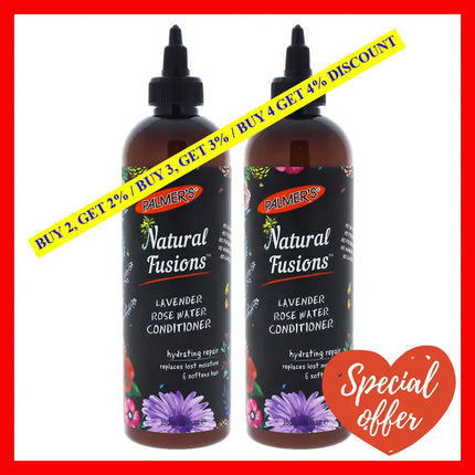 Natural Fusions Lavender Rose Water Conditioner - Pack Of 2 By Palmers For Unisex 12 Oz