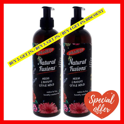 Natural Fusions Neem And Buruti Style Hold - Pack Of 2 By Palmers For Unisex 12 Oz Gel