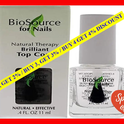 Natural Therapy Brilliant Top Coat By Biosource For Women - 0.4 Oz Nail Treatment