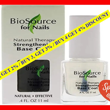 Natural Therapy Strengthening Base Coat By Biosource For Women - 0.4 Oz Nail Treatment