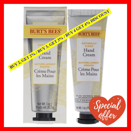 Naturally Clean Hand Cream By Burts Bees For Unisex - 1 Oz