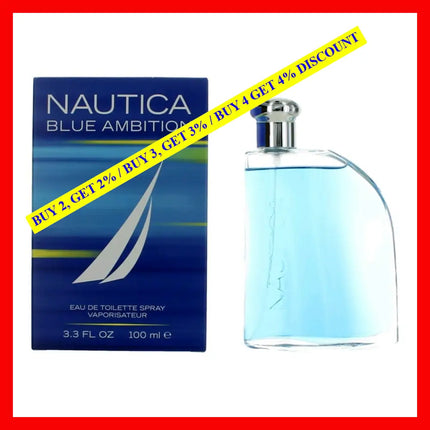 Nautica Blue Ambition By 3.3 Oz Eau De Toilette Spray For Men