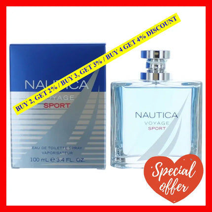 Nautica Voyage Sport By 3.4 Oz Eau De Toilette Spray For Men