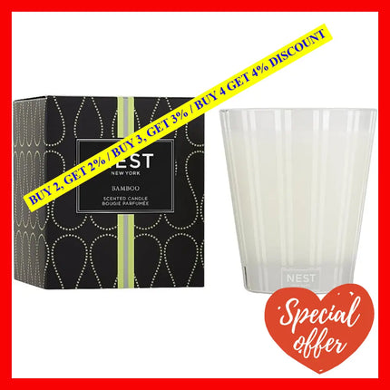 Nest Fragrances Bamboo Classic Candle 230 G 8.1 Oz Candle Approximate Burn Time: 50-60 Hours.