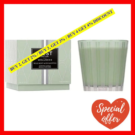 Nest Fragrances Wild Mint And Eucalyptus 3 Wick Candle 21.2 Oz- 600 Gm. Approximate Burn Time: