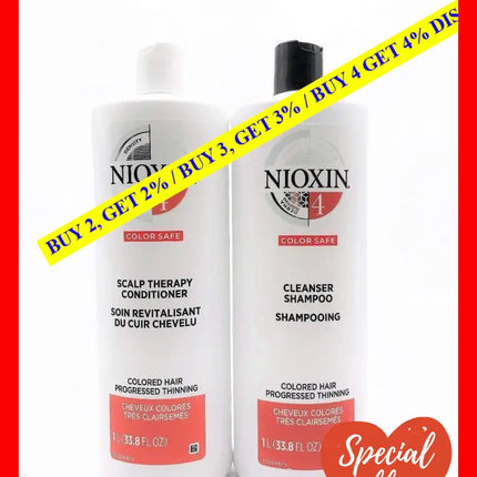 Nioxin System 4 Cleanser & Scalp Therapy Conditioner Duo 33.8 Fl Oz