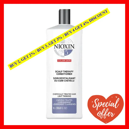 Nioxin System 5 Scalp Therapy Conditioner Chemically Treated Hair With Light Thinning 33.8 Oz