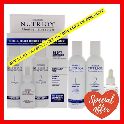 Noticeably Thin Normal Hair Starter Kit By Nutri-Ox For Unisex - 3 Pc Gift Set 6Oz Shampoo