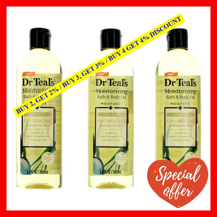 Nourishing Coconut Oil & Essential Oils By Dr. Teal’s 3 Pack 8.8 Oz Moisturizing Bath Body