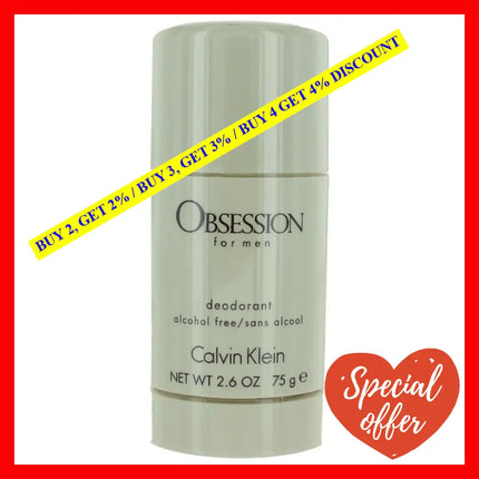 Obsession By Calvin Klein 2.6 Oz Deodorant Stick For Men