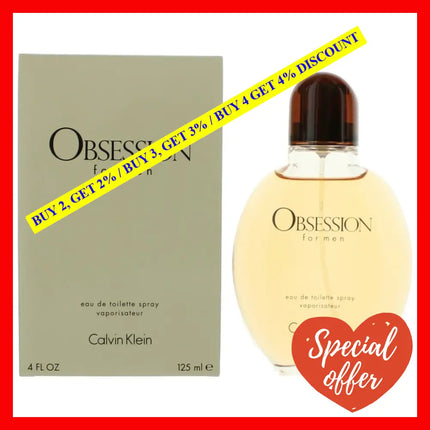 Obsession By Calvin Klein 4 Oz Eau De Toilette Spray For Men