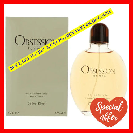 Obsession By Calvin Klein 6.7 Oz Eau De Toilette Spray For Men